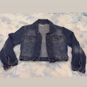 Topshop Moto Blue Denim Stretchy Cropped Jacket. Size Euro36/US4 (SM) Like New.